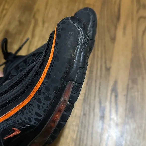 Nike Air Max 97 'Black Safety Orange' Sneakers - Picture 7 of 11